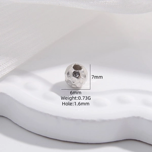 7mm S925 sterling silver faceted irregular square bead for DIY jewelry making
