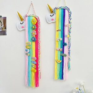 Organisateur de barrettes licorne arc-en-ciel et décoration murale pour chambre d'enfant
