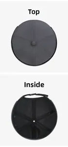 Top and interior views of dark grey docker cap showing mesh lining and seam details