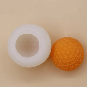 3D geometric triangle texture sphere silicone mold for DIY scented candles and gypsum