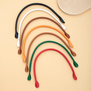 Rainbow-arched multicolored leather bag handles with rivets for DIY handbags