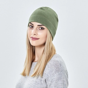 Olive green knitted beanie for men and women, warm winter skull cap for outdoor cycling