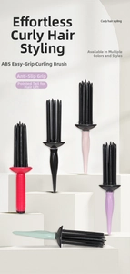 Detail of colorful professional hair rollers and styling combs with anti-slip handles