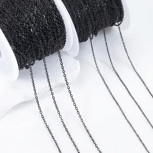 Bulk spool of matte black stainless steel O-chain for DIY jewelry and accessory making
