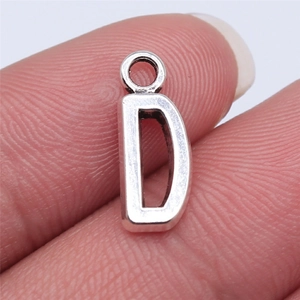 16mm silver letter D alloy pendant for DIY jewelry making and handmade crafts accessories