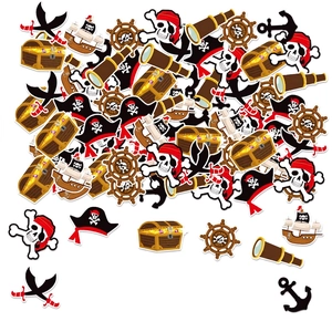 Pirate theme party confetti set with skull ship and anchor designs 100pcs pack