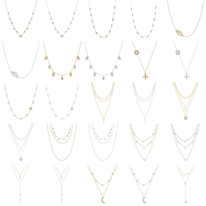 925 Sterling Silver Layered Necklace For Women With Freshwater Pearl And Zircon Dainty Y Shape Clavicle Chain Ins Style