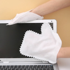 Washable non-woven cleaning gloves for dusting laptop screens and keyboards