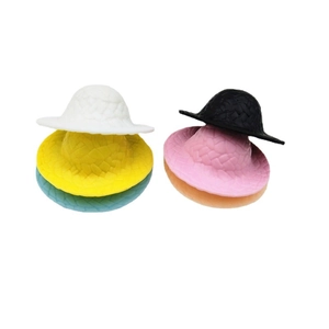 Miniature colorful 5cm woven texture plastic sun hats for squirtle and small toy dolls