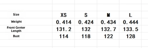 Size chart table for sleeveless vacation maxi dress showing weight length and bust metrics