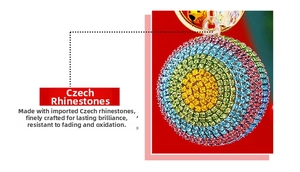 Macro detail of rainbow crystal sphere keychain with sparkling Czech rhinestones