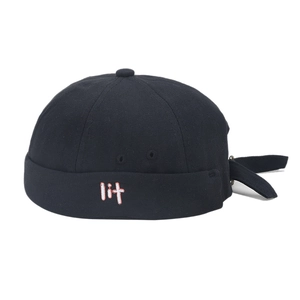 Gorro docker negro vintage con bordado 'lit', gorra sin ala para hombres y mujeres