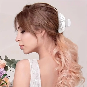 Pince à cheveux blanc nacré élégante avec strass Bride pour coiffures de mariage