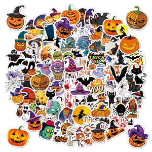 Halloween Stickers Waterproof Vinyl Holographic Laser For Kids DIY Scrapbooking Water Bottle Laptop Party Decoration
