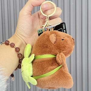 Capibara Pluche Sleutelhanger Zacht Knuffeldier Tas Bedel Schattig Waterzwijn Hanger Voor Rugzak Decoratie Cadeau Nieuwigheid