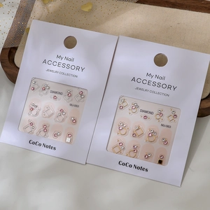 Kit de lujo 5D para uñas con diamantes de circonio púrpura y dijes de metal dorado