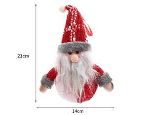 Christmas gnome ornament measurements showing 21cm height and 14cm width dimensions
