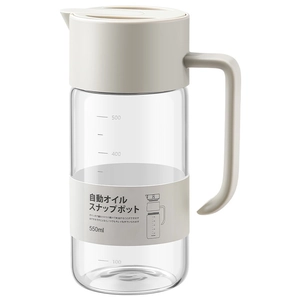 Distributeur d'huile en verre 550ml avec couvercle automatique et graduation