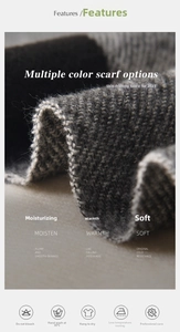 Close-up of soft faux cashmere scarf fabric with high-quality knit texture and fringe