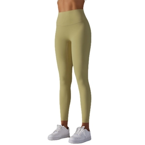 Leggings de yoga vert sauge à taille haute, effet push-up et tissu toucher peau