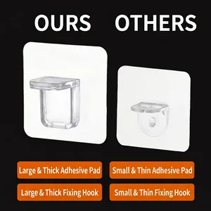 Comparison of reinforced self-adhesive shelf support bracket with extra-large adhesive area