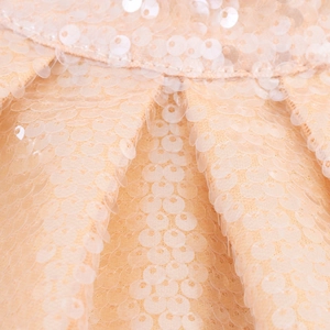 Sequin halter sleeveless party maxi dress in pale orange with pleated texture detail