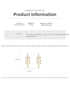 Detailed size specifications and weight for vintage heart star tassel drop earrings