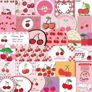 Autocollants en PVC Imperméables Mignons Cerise Dessin Animé pour Scrapbooking Ordinateur Portable Gourde Journal Décoration Imprimée