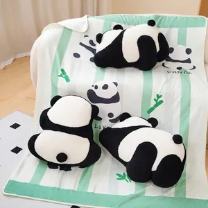 Panda Rückenansicht Plüschkissen Flanelldecke Weicher Arktischer Samt Home Decor Gemütliches Tierform Kissen