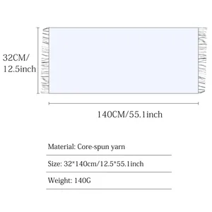 Tabella taglie sciarpa bambini con dimensioni 32x140cm e dettagli sul filato speciale