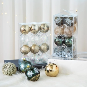 Nordic snowflake Christmas balls in transparent gift box for elegant tree decoration