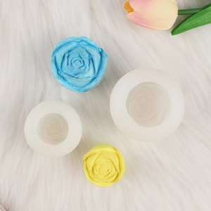 Rose flower silicone mold set for 3D coffee ice cubes and soap making with floral design