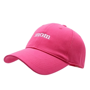 Classic rose pink baseball cap with white mom embroidery and a minimalist street style design