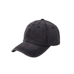 Washed vintage charcoal baseball cap for kids with high-quality distressed cotton texture