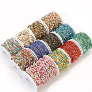 Stainless Steel Enamel Bead Chain DIY Jewelry Making Colorful Fashion Punk Necklace Bracelet Accessories