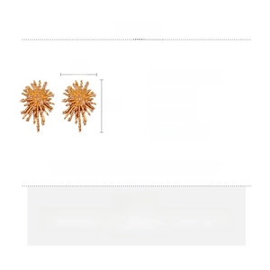 Detailed size and material specification chart for gold firework zircon stud earrings