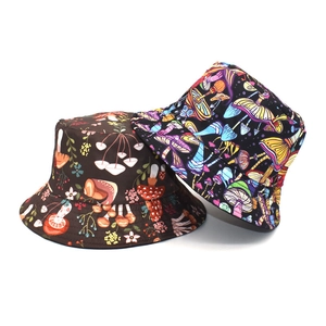 Colorful mushroom pattern bucket hat for men and women with outdoor sun protection style