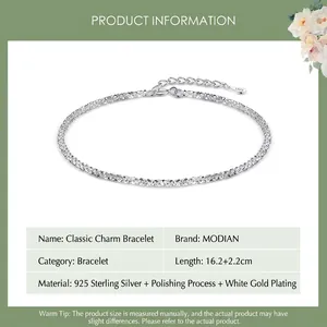 Elegant s925 sterling silver minimalist chain bracelet with polished finish and shiny texture