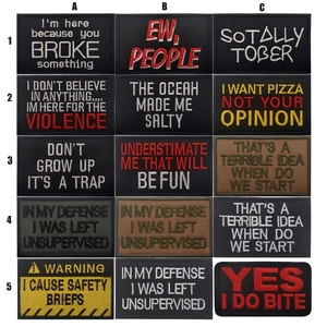 Tactical Morale Patches Embroidered Hook And Loop Slogan Inspirational Quotes Funny Phrases DIY Apparel Decoration