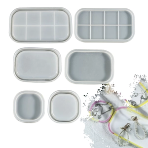 Silicone Mold For Oval Tray Resin Casting DIY Jewelry Storage Plate Mirror Surface Home Decor Organizer Craft