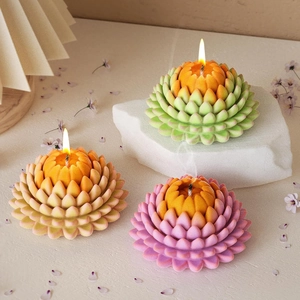 Handmade lotus flower succulent silicone mold for DIY candles and soap plaster crafts