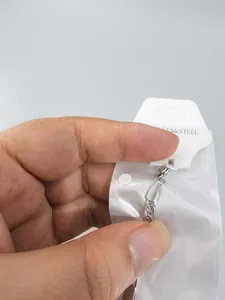 Detailed close-up showing the welding point and durable stainless steel chain link