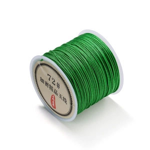Close-up of 0.8mm emerald green 72# nylon cord for DIY jewelry and knot weaving