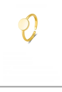 Detailed size specifications and weight info for the S925 silver 18k gold disk ring