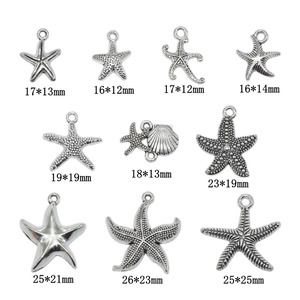 Antiksilberne Seestern-Anhänger aus Legierung in 10 Designs für DIY-Schmuckherstellung