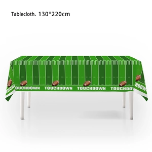 American football themed tablecloth 130x220cm for party with touchdown field design