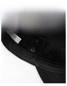 Detailed macro view of 100% cotton hat interior featuring moisture-wicking sweatband