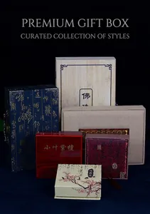 Collection of traditional Chinese jewelry gift boxes in silk, wood and bamboo materials