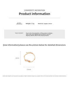 Specifiche dettagliate su dimensioni e materiali del bracciale farfalla in zircone da donna