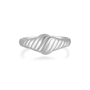 Minimalist 925 sterling silver spiral adjustable ring for women with polished finish